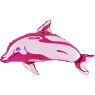 Delfin pink folie ballon 31" (u/helium)