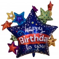 Happy Birthday To You stjerne folie ballon 28" (u/helium)